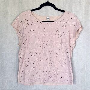 Old Navy Women's Lavender Lace Eyelet Short Sleeve Top Size S